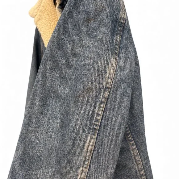 Vintage 80s Levi’s San Francisco Sherpa Lined Denim Trucker Jacket 40L - Picture 16 of 16